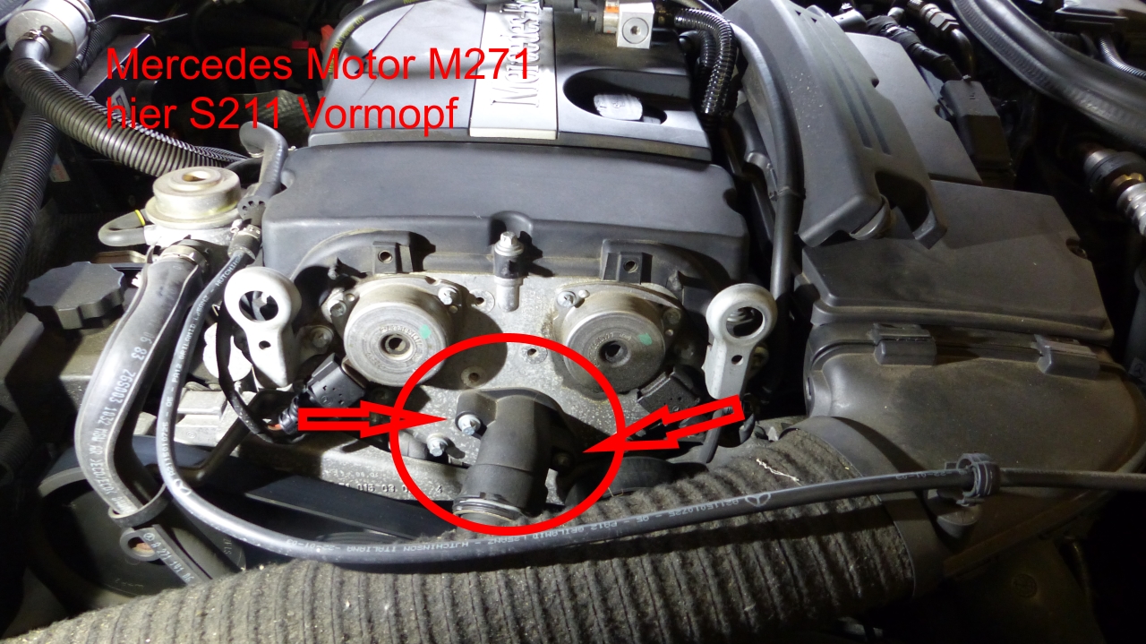 Position Kühlmittel Thermostat Motor M271 Mercedes Benz