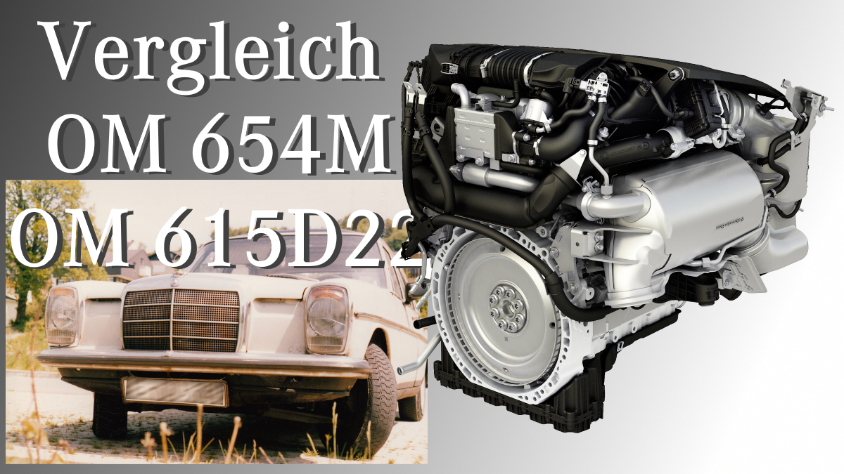 Mercedes OM 654M. Power Diesel mit integriertem Startergenerator ISG und sein Urahn der OM 615 D22